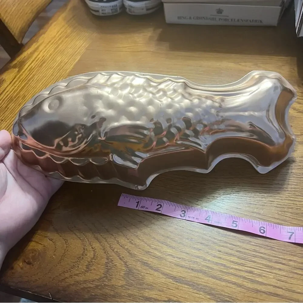 Vintage Copper Fish Mold Cake Pan Salmon Wall Decor Cottagecore 90s Kitchen